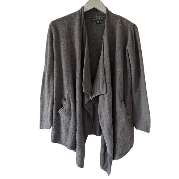Barefoot Dreams Gray Cozychic Lite Knit Drape Cardigan - Picture 1 of 6